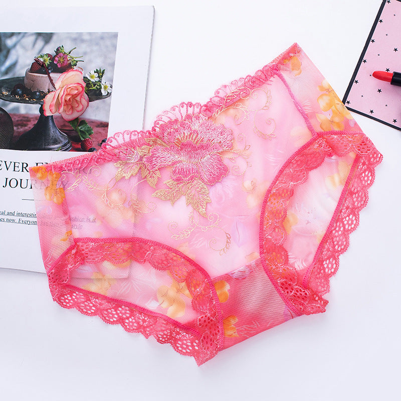 Antibakterielle Baumwollslip mit Spitzenstickerei