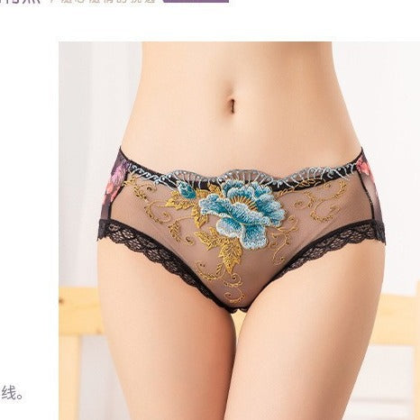 Antibakterielle Baumwollslip mit Spitzenstickerei