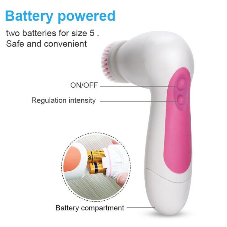 6 in 1 Waterproof Facial Cleansing Instrument (Size: 130 x 85 x 40mm)(Magenta)