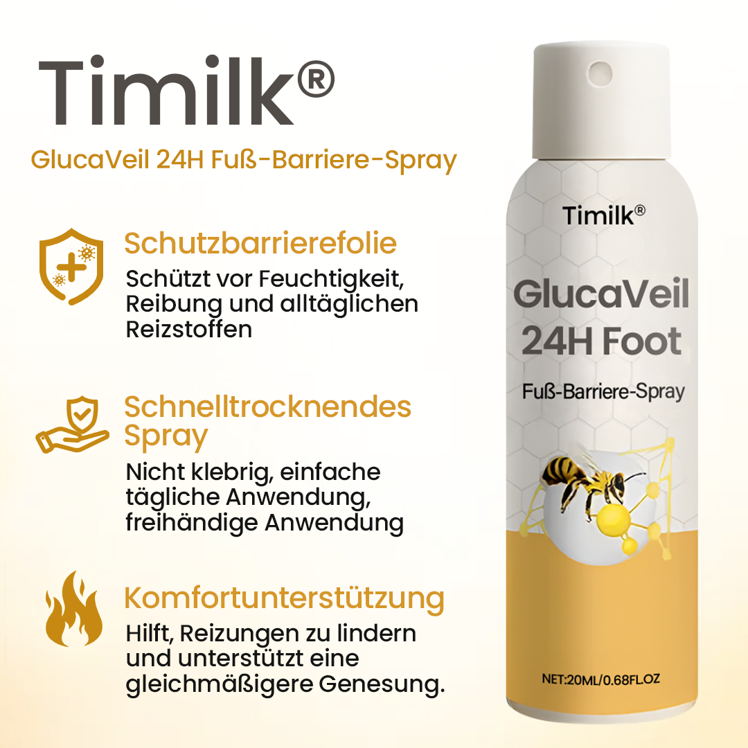GlucoSentry™ 24H Fuß-Barriere-Spray – Diabetische Fußhaut schützen, Wundpflege unterstützen & Reizungen reduzieren