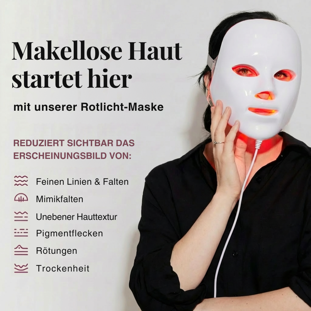 LED-Beauty-Maske | Rotlicht Gesichtsmaske