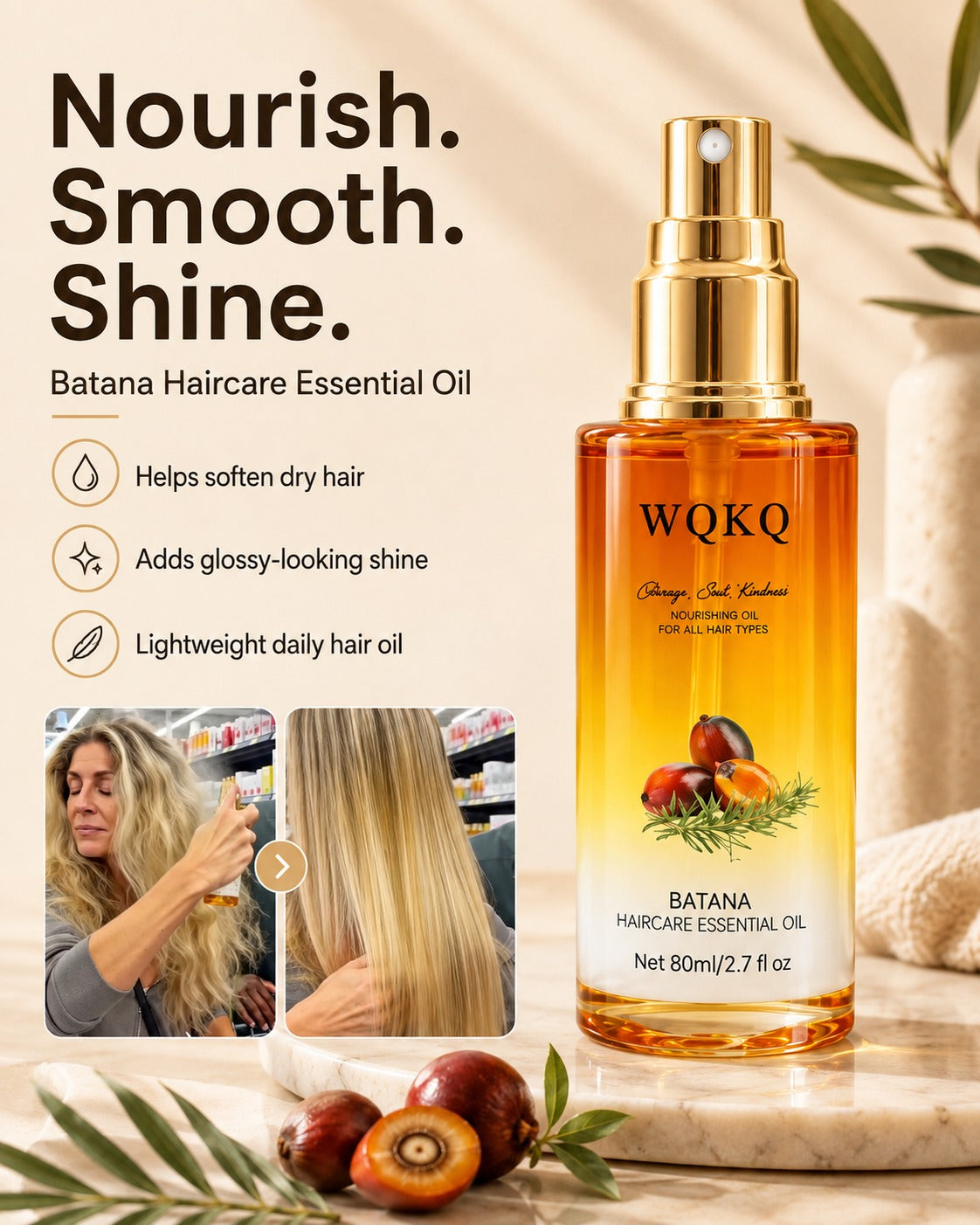Batavelle™ Batana Haaröl – Pflegt trockenes Haar & verleiht glänzenden, geschmeidigen Look