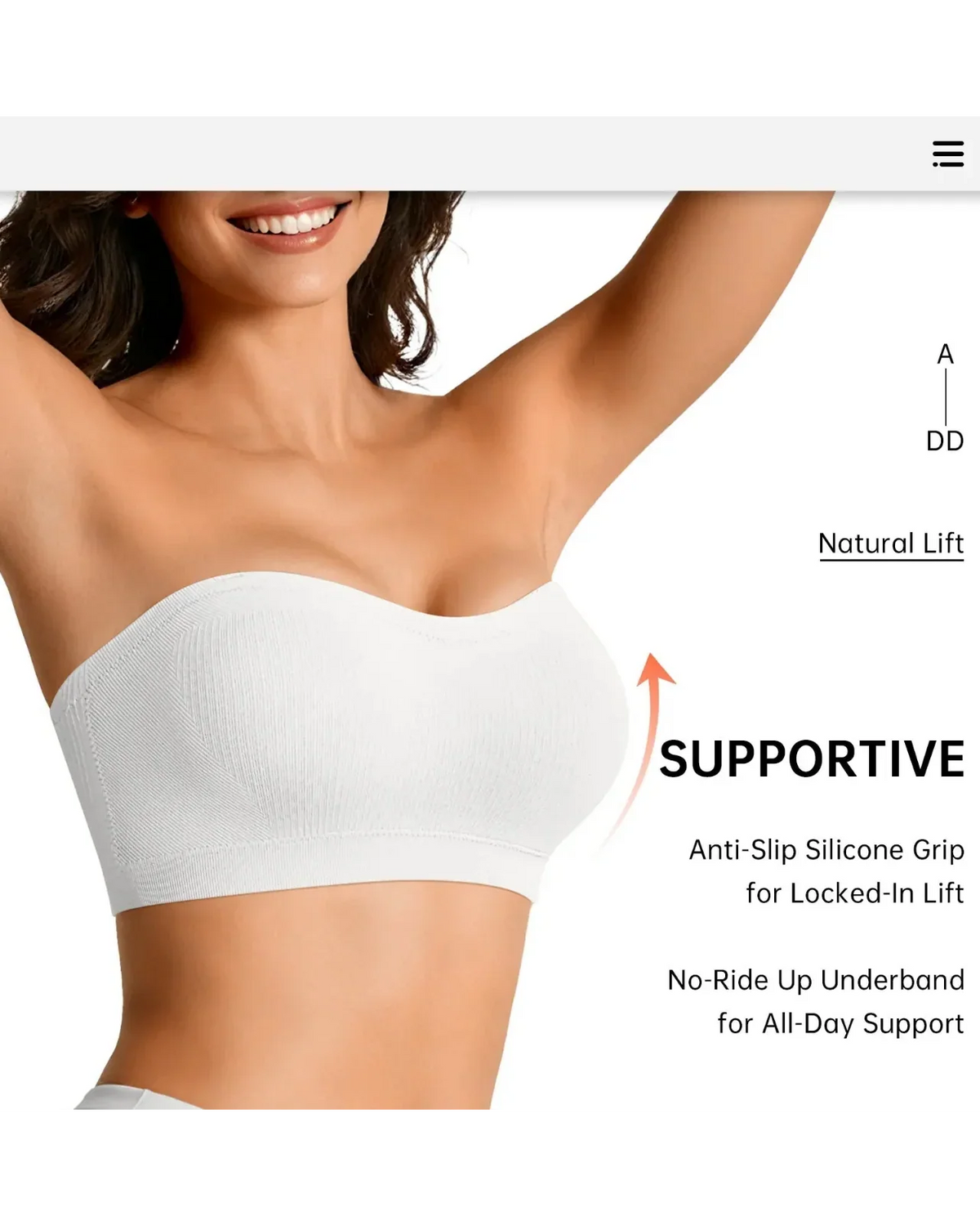 CurveStay™ Multiway-Bandeau-BH – Nahtloser Halt, Push-up-Effekt & maximaler Komfort