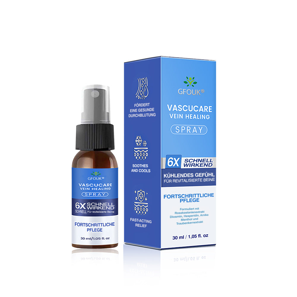 🇩🇪🏃‍🌿GFOUK® VascuCare Vein Healing Spray(Entwickelt für Krampfadern, Besenreiser, tiefe Venenthrombose (TVT), chronische venöse Insuffizienz, venöse Geschwüre, Thrombophlebitis und andere venöse Beschwerden)