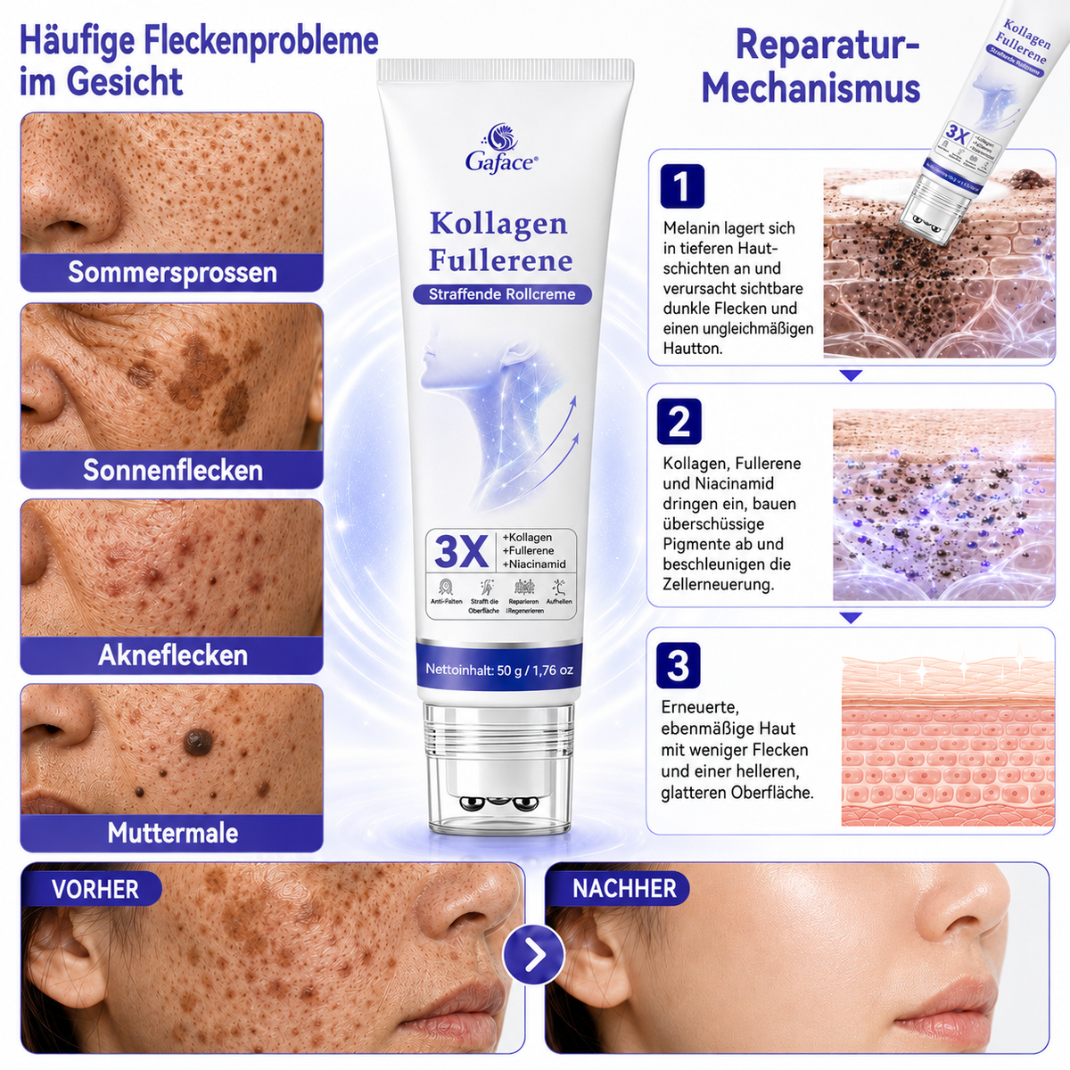 CollaNexa™ Kollagen-Fullerene Straffende Rollcreme