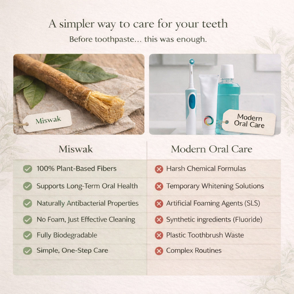 MiswaPure™ Natürliche Miswak-Zahnbürste – Zähne aufhellen, Plaque entfernen & Zahnfleisch stärken