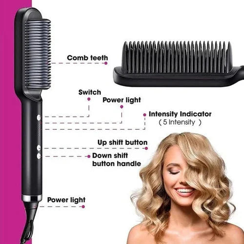 QuickGlam™ | 2-in-1 Haarstyling-Kamm für glattes & glänzendes Haar