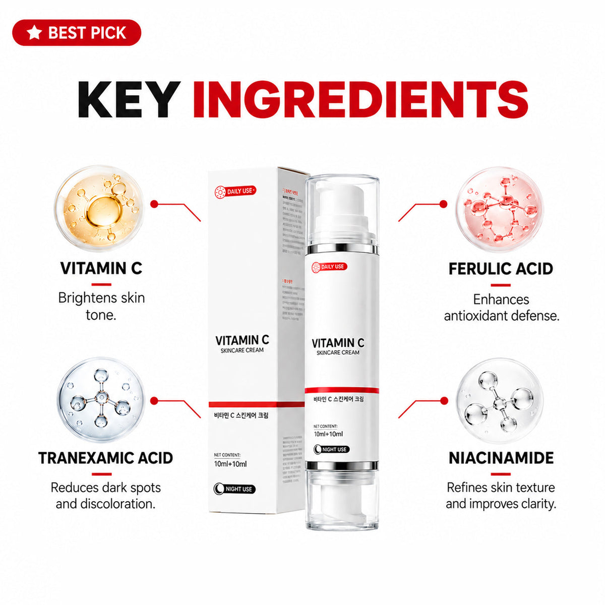 CielaDuo™ Vitamin-C-Duo-Creme – Tages- & Nachtpflege für strahlendere, ebenmäßigere Haut