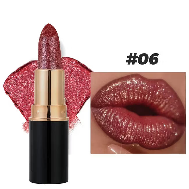 DiamondGlitz™ Glitzer-Lippenstift – Wasserfester Metallic-Look für strahlende Lippen