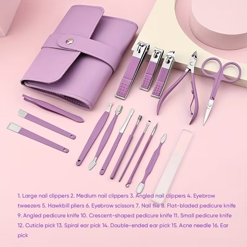 NailVella™ 16-in-1 Maniküre- & Pediküre-Set – Professionelle Nagelpflege für Zuhause & unterwegs