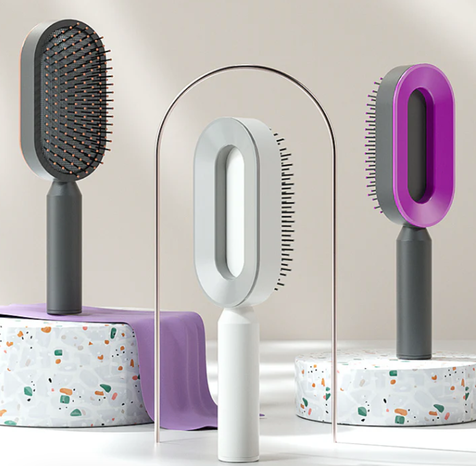 BrushEase™ Selbstreinigende Haarbürste – Hygienisch Sauber mit einem Klick