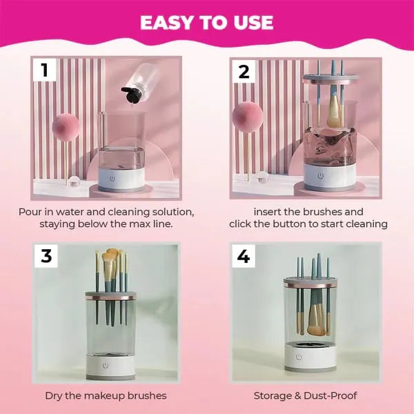 BrushSpa™ Elektrischer Make-up-Pinselreiniger – Schnelle Tiefenreinigung & Trocknung