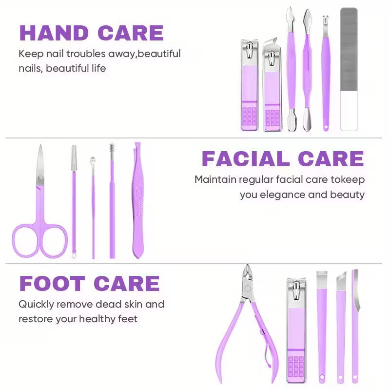 NailVella™ 16-in-1 Maniküre- & Pediküre-Set – Professionelle Nagelpflege für Zuhause & unterwegs