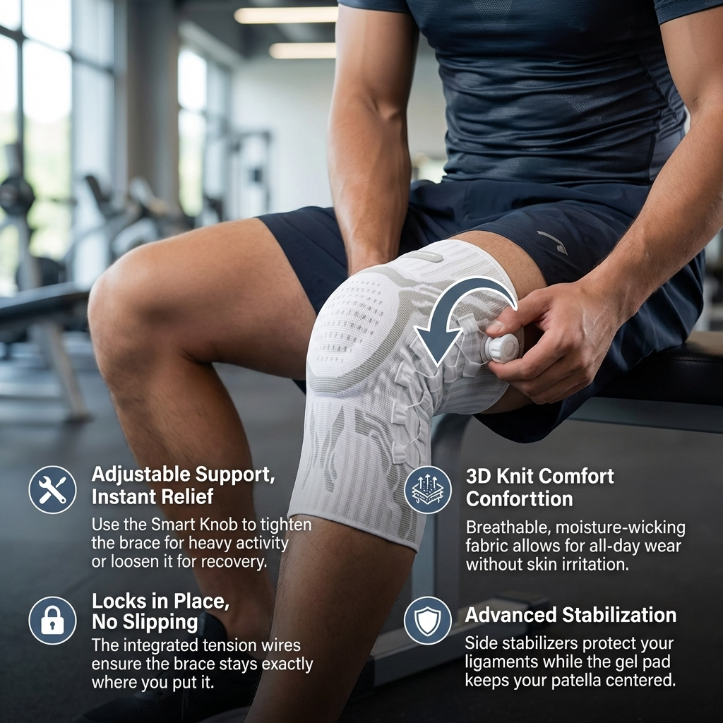 Knevia™ Kniebandage – Patella-Stabilisierung, Kompression & Schmerzlinderung