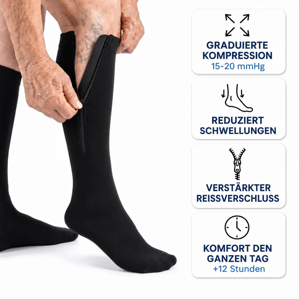 Kompressionsstrümpfe mit Reißverschluss