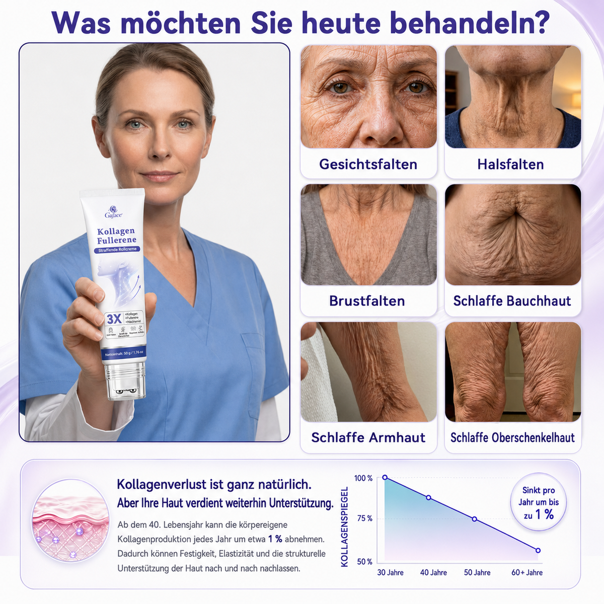CollaNexa™ Kollagen-Fullerene Straffende Rollcreme