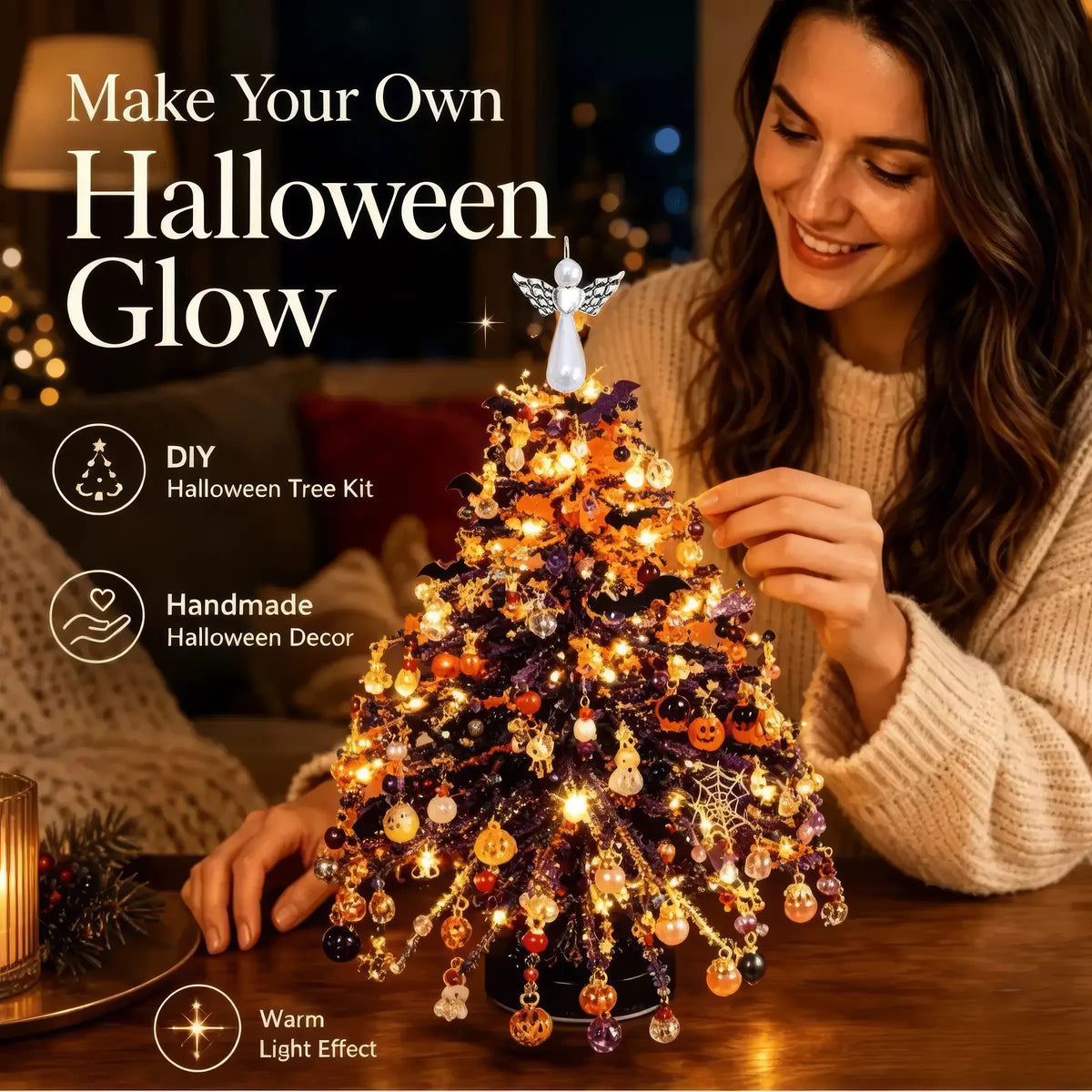 MerryBead™ DIY-Weihnachtsbaum – Kreativer Weihnachtsschmuck mit warmem LED-Licht