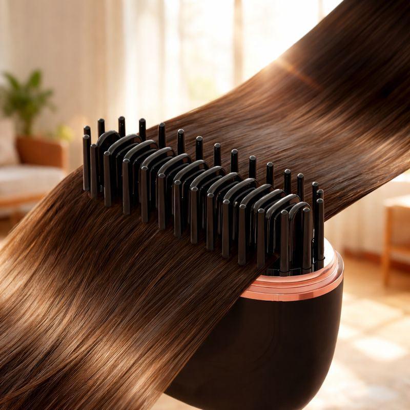 SwiftLuxe™ Kabellose Mini-Haarglättbürste – Haare glätten, Frizz bändigen & unterwegs stylen