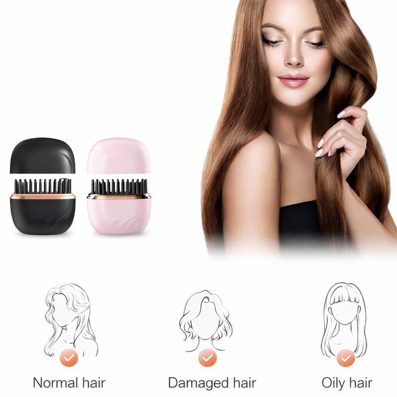 SwiftLuxe™ Kabellose Mini-Haarglättbürste – Haare glätten, Frizz bändigen & unterwegs stylen