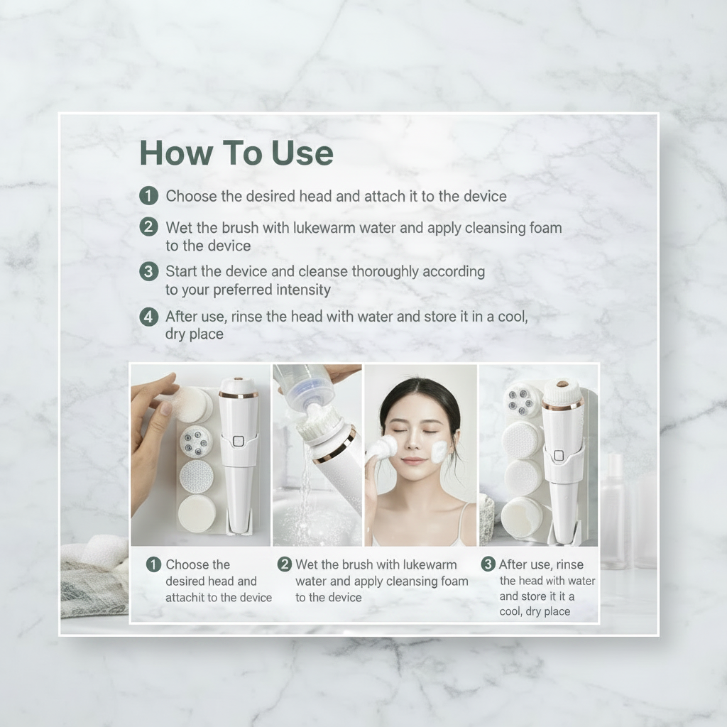 LumiSonic™ 4-in-1 Gesichtsreinigungsgerät – Für Tiefenreinigung & sichtbar frischere Haut
