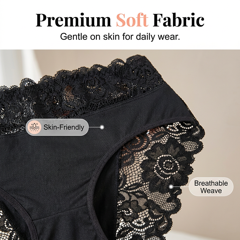 📢📢50 % RABATT!! ⏰ Weiche & atmungsaktive Spitzen-Slips für Damen