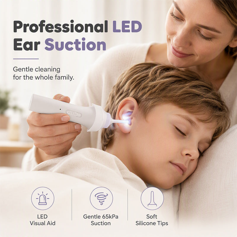 EarLuma™ LED Ohrenschmalz-Entferner – Sanfte Vakuumreinigung mit LED-Licht & 65 kPa Saugkraft