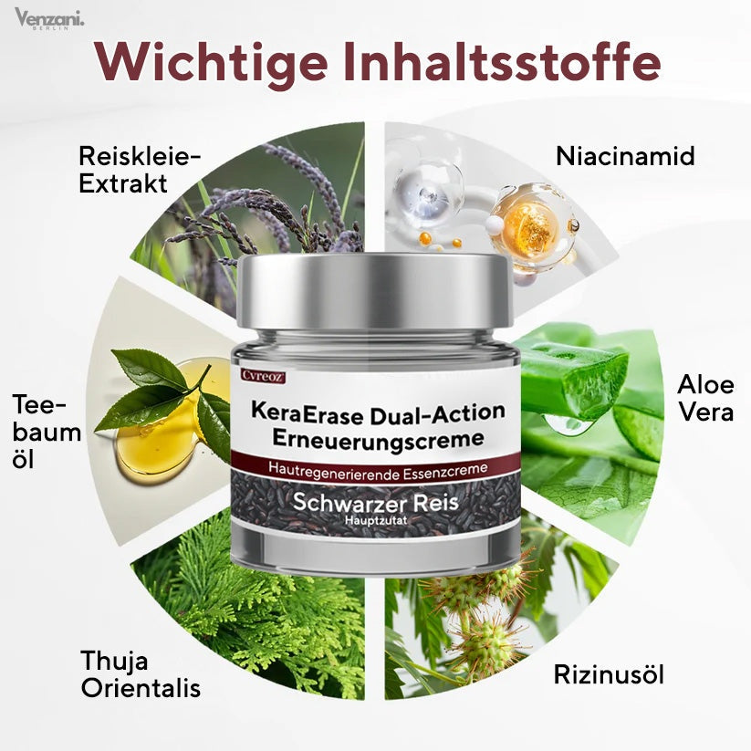 Cvreoz® KeraErase Dual-Action Erneuerungscreme | Die Kraft aus Schwarzem Reis gegen raue Stellen