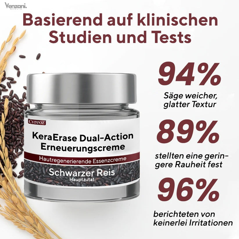 Cvreoz® KeraErase Dual-Action Erneuerungscreme | Die Kraft aus Schwarzem Reis gegen raue Stellen